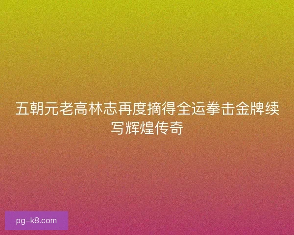 五朝元老高林志再度摘得全运拳击金牌续写辉煌传奇